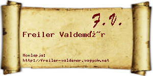 Freiler Valdemár névjegykártya
